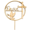 Cake Topper 'Kreuz & Taube' personalisiert - Holz