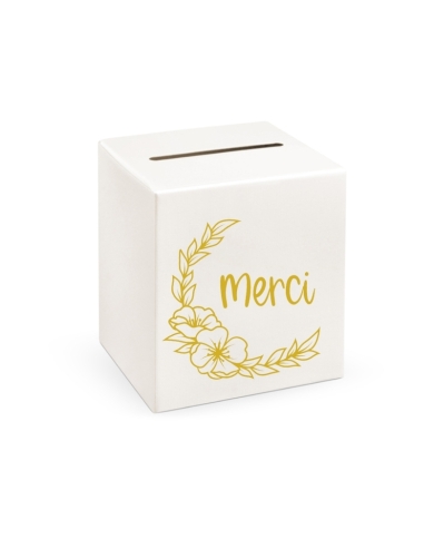 Briefbox 'Merci' - Ivory