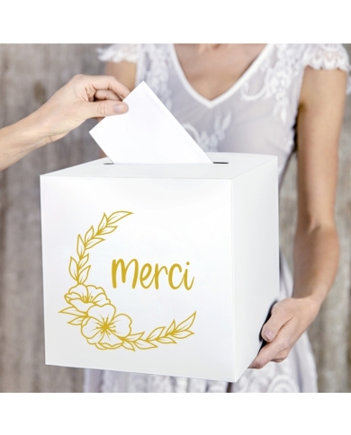 Briefbox 'Merci' - Ivory