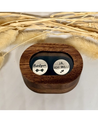 Boutons de manchette 'Bräutigam - Ja ich will!'