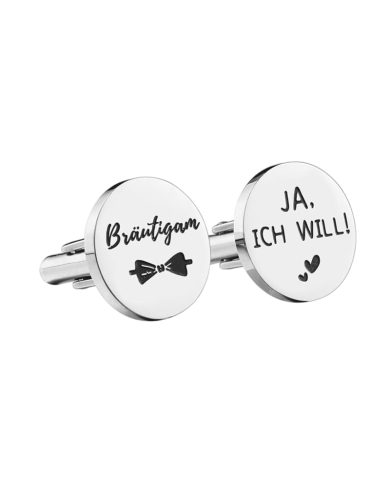 Manschettenknöpfe 'Bräutigam - Ja ich will!'