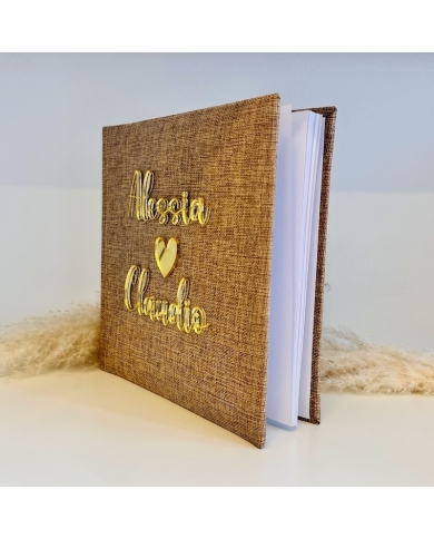 Livre d'or 'Verre acrylique' en jute personnalisé - The-Weddingshop