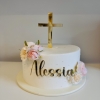 Cake Topper 'Kreuz' personalisiert - gold