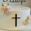 Cake Topper 'Name & Kreuz' personalisiert - gold