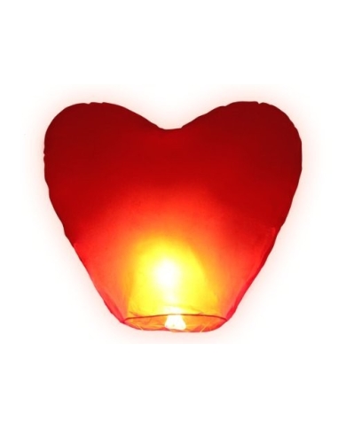 Lanterne volante coeur rouge XXL