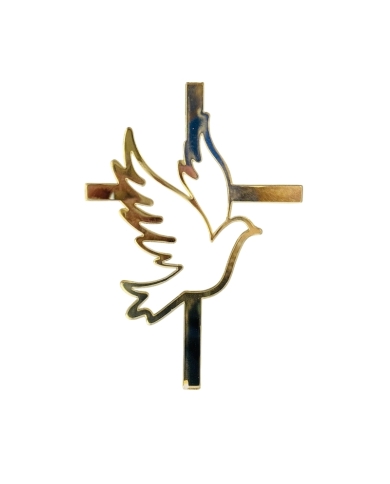 Torten Topper 'Kreuz & Taube'- gold