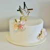 Cake Topper 'Croix et colombe' - doré