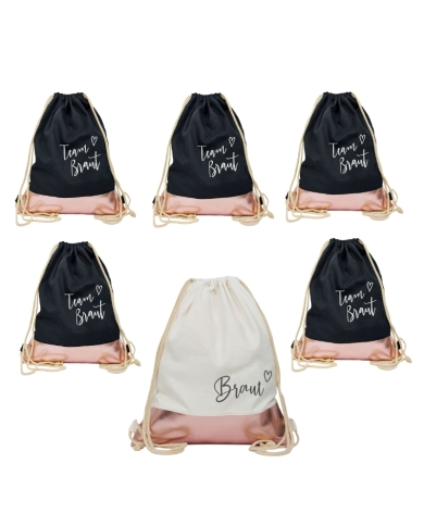 Set de sacs de gym 'Team Braut' (6 pièces)