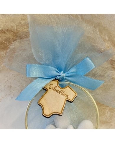 Cadeau d'invité avec tulle et nœud 'Body pour bébé' personnalisé