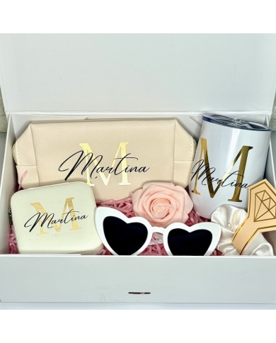 Boîte cadeau personnalisé noir & doré