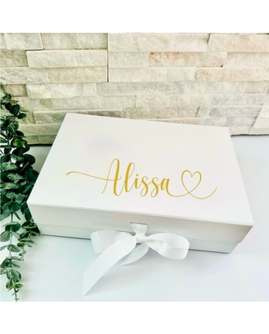 Geschenkbox personalisiert in Weiss & Gold