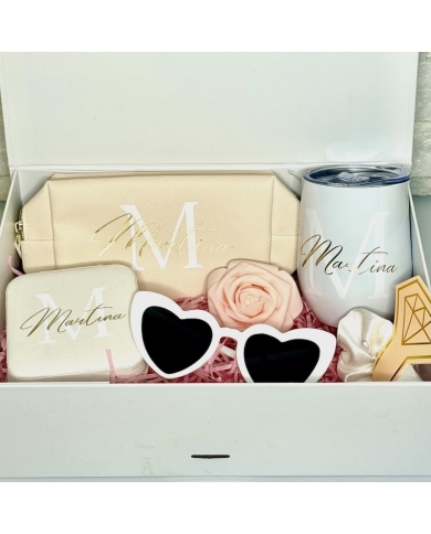 Geschenkbox personalisiert in Weiss & Gold