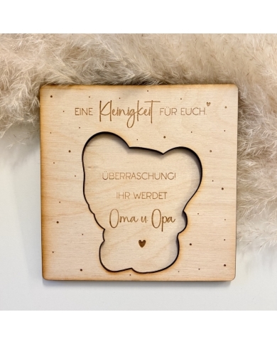 Carte en bois "Vous allez devenir grands-parents"