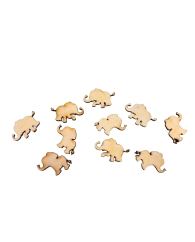 Grands confettis en bois 'Eléphants'