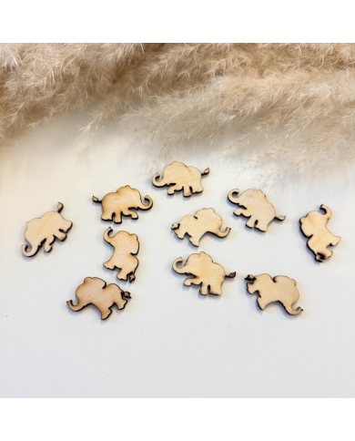 Grands confettis en bois 'Eléphants'