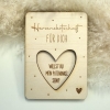 Carte en bois avec cœur - Message personnalisé - The-Weddingshop