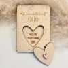 Carte en bois avec cœur - Message personnalisé - The-Weddingshop