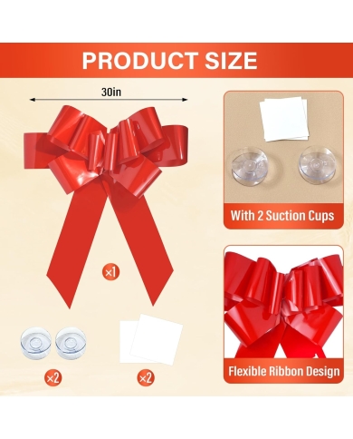 Grosse Autoschleife 76 cm - Rot