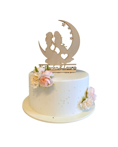Cake Topper 'Romantisches Mondpaar' personalisiert