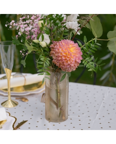 Vase en verre à structure chevron