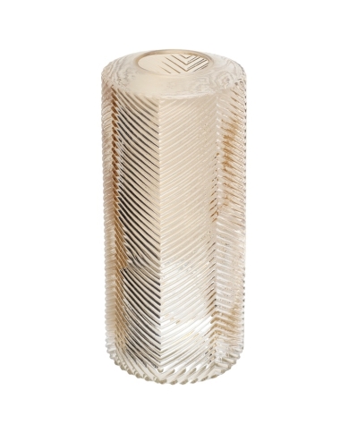 Vase en verre à structure chevron