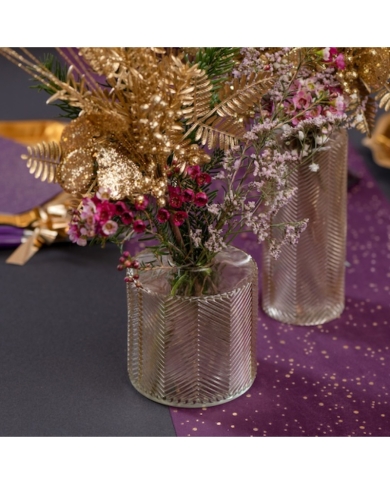 Vase en verre à structure chevron 'small'