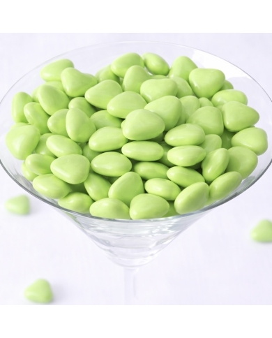 Dragées petits cœurs - vert - 1 Kilo