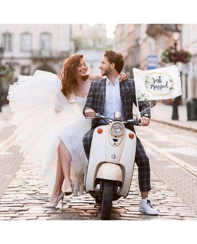 Drapeau voiture 'Just Married'