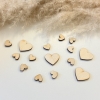 Confettis en bois en forme de cœurs - 10 g