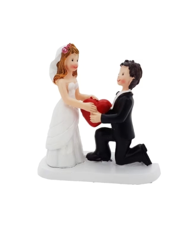 Figurine mariage 'Mariés avec cœur'
