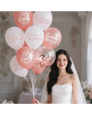 Ballon-Set 'Team Braut' (10 Stück)