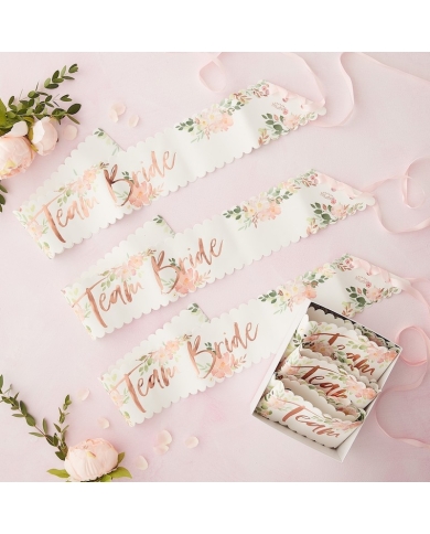 Schärpe 'Team Bride Floral' Set (6 Stück)