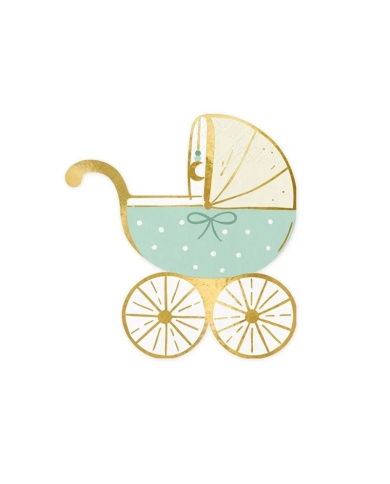 Servietten 'Kinderwagen' - Blau