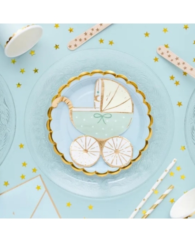 Servietten 'Kinderwagen' - Blau