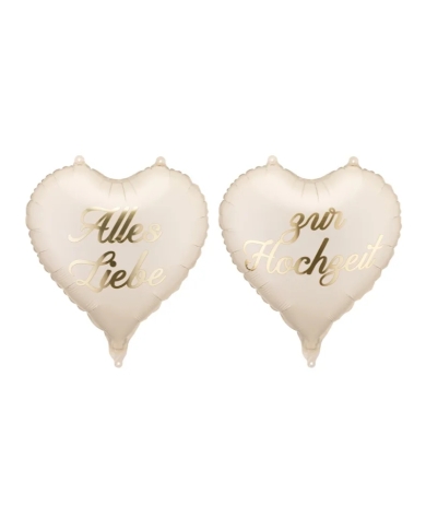 Folienballons Herzen 'Alles Liebe zur Hochzeit'