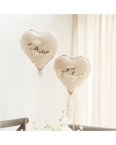 Ballons en aluminium en forme de cœur