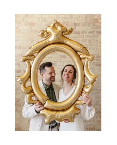 Ballon en aluminium 'Cadre' doré- The-Weddingshop