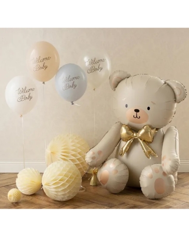 Ballons 'Welcome Baby' blanc/bleu