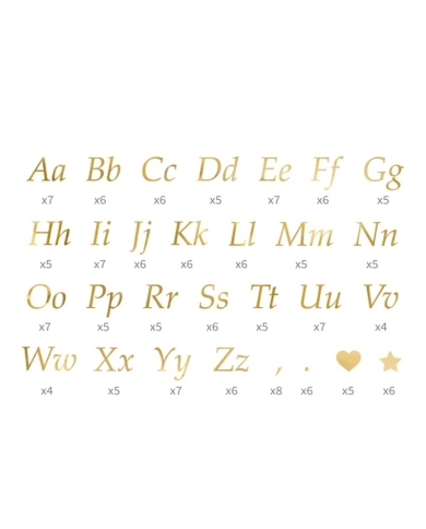 Buchstaben Aufkleber gold