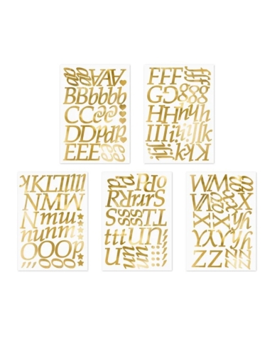 Autocollants lettres dorés