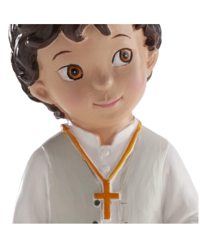 Figurine pour gâteaux communion Garçon avec une Bible