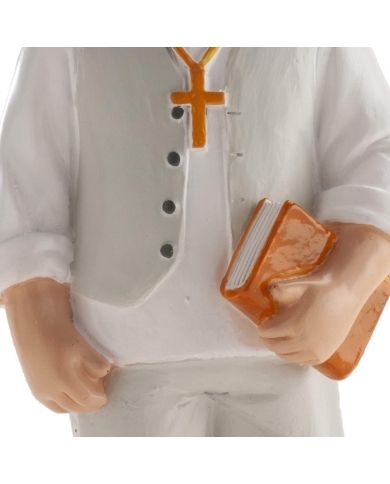 Figurine pour gâteaux communion Garçon avec une Bible