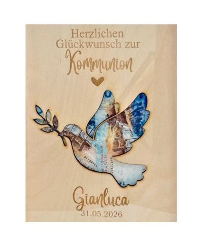 3 D Bilderrahmen 'Taube' personalisiert