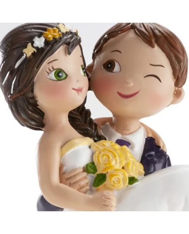 Figurine mariage 'Jeunes mariés qui clignent de l'œil'