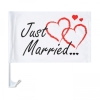 Autofahne 'Just Married - Herzen'