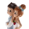 Figurine mariage 'Jeunes mariés avec une rose'