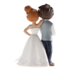 Figurine mariage 'Jeunes mariés avec une rose'