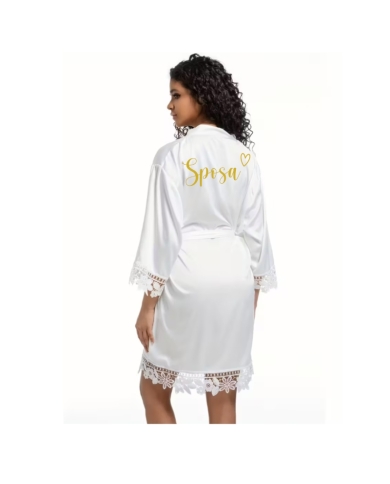 Peignoir de mariée avec dentelle 'Sposa'