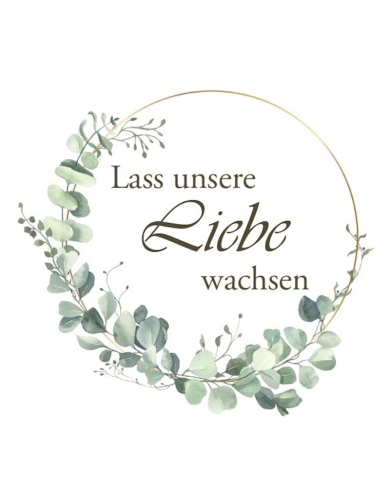 Gastgeschenk Tüten-Set ‘Blumensamen Eucalyptus’ (24 Gäste) - deutsch