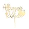 Cake Topper mit Namen personalisiert - gold